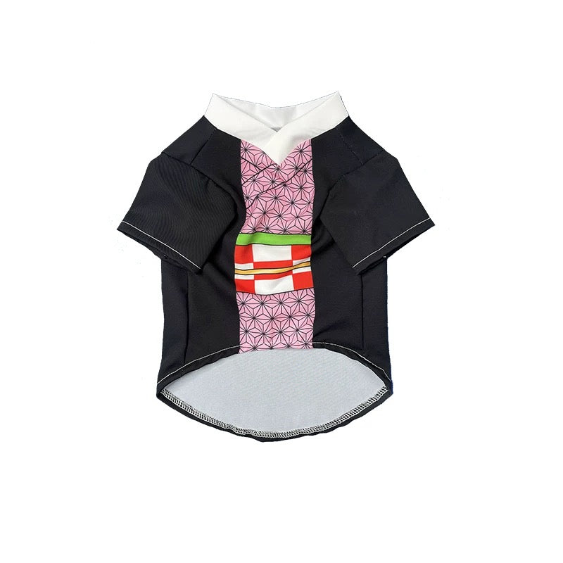 Cat Cosplay Outfit - Demon Slayer Nezuko-Inspired Costume for Cats & Small Dogs | Anti-Shedding Spring/Summer Wear